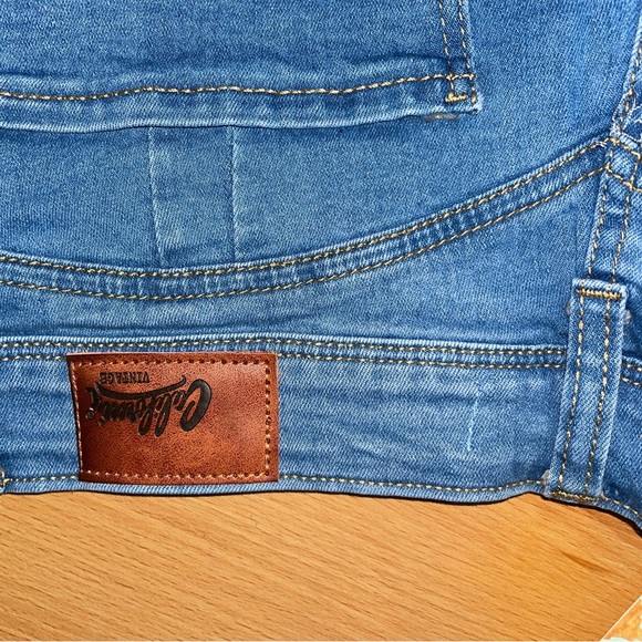 Fashionnova Jordana Super Stretch Roll Cuff Denim Shorts - Light Blue Wash - Picture 5 of 8